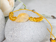 Load image into Gallery viewer, Anxiety Bracelet with Citrine stones for anxiety, stress, meditation, Citrine nugget bracelet, Happy Gift, Unique gift for her, Breathe Bracelet