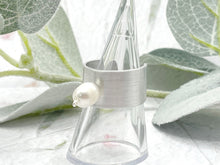 Load image into Gallery viewer, BREATHE Hand Stamped Aluminium Rings with Pearl detail