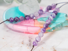 Load image into Gallery viewer, Chevron Amethyst Semi Precious Stone, Breathe Bracelet, 10 Breaths Bracelet, Bracelet Gift for Her, Anxiety Calming Bracelet, Meditation Bracelet