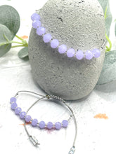 Load image into Gallery viewer, Lilac Faceted Glass Bead 10 Breaths Bracelet for anxiety and stress. 10 Breaths to peace and calm.
