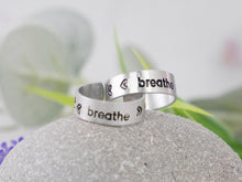 Load image into Gallery viewer, Aluminium Hand-stamped Rings, Breathe Rings