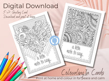 Load image into Gallery viewer, The Breathe 5"x7" Digital Colouring In Cards for Mindfulness, Anxiety and Stress Relief, Colour in your own cards, PDF download and print at home easily