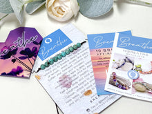 Load image into Gallery viewer, African Turquoise Semi Precious Stone, Breathe Bracelet, 10 Breaths Bracelet, Bracelet Gift for Her, Anxiety Busting Bracelet, Meditation Bracelet