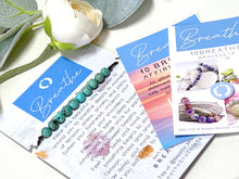 Load image into Gallery viewer, African Turquoise Semi Precious Stone, Breathe Bracelet, 10 Breaths Bracelet, Bracelet Gift for Her, Anxiety Busting Bracelet, Meditation Bracelet