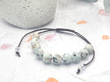 Load image into Gallery viewer, Kiwi Jasper Anxiety Bracelet 10 Breaths Calming Gift for Stress Relief Mindfulness Jewellery, Meditation Aid, Breath Reminder, Fab Teacher Gift