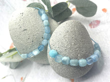 Load image into Gallery viewer, Softly rounded sqare stone that are different and truly enhance the beauty of these Aquamine stones.
