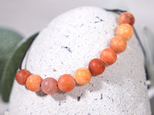 Load image into Gallery viewer, Fire Agate Semi Precious Stone Bracelet, Breathe Bracelet, Count your breaths and relax