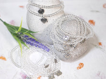 Load image into Gallery viewer, Clear Quartz Crystal Bracelet, Gift for her, Cleansing, amplifying, pairing with metal heart charm