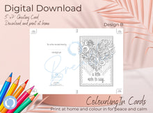 Load image into Gallery viewer, The Breathe 5"x7" Digital Colouring In Cards for Mindfulness, Anxiety and Stress Relief, Colour in your own cards, PDF download and print at home easily