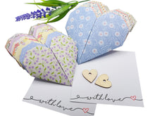 Load image into Gallery viewer, 10 Breathe Origami Gift Hearts – Hand-Made Paper Hearts with customisable cards included, great for gifting, personalise your Origami Heart and card