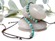 Load image into Gallery viewer, African Turquoise Semi Precious Stone, Breathe Bracelet, 10 Breaths Bracelet, Bracelet Gift for Her, Anxiety Busting Bracelet, Meditation Bracelet