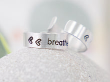 Load image into Gallery viewer, Aluminium Hand-stamped Rings, Breathe Rings