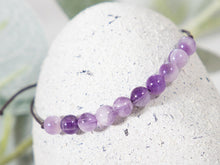 Load image into Gallery viewer, Chevron Amethyst Semi Precious Stone, Breathe Bracelet, 10 Breaths Bracelet, Bracelet Gift for Her, Anxiety Calming Bracelet, Meditation Bracelet