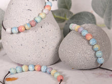 Load image into Gallery viewer, Pastel Shades Bracelet, M0NG0LIAN ALXA AGATE, Semi precious stone Breathe Bracelet for calming anxiety