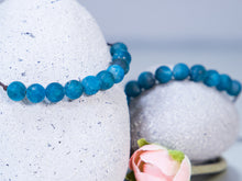 Load image into Gallery viewer, Apatite 10 Breaths Bracelet, Breathe Anxiety Calming Bracelet Gift for her, Calming Care Gift, great for unisex adults