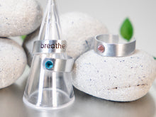 Load image into Gallery viewer, NEW!!!! Birthstone, Coloured Zirconia, Aluminium Rings by BREATHE