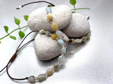 Load image into Gallery viewer, Amazonite Smooth Nugget 10 Breaths Bracelet, Breathe Anxiety Calming Bracelet Gift for her gift for him