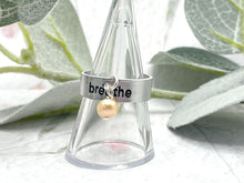 Load image into Gallery viewer, BREATHE Hand Stamped Aluminium Rings with Pearl detail
