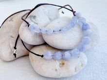 Load image into Gallery viewer, Baby Blue, Star Cut, Aquamarine Breathe 10 Breaths Bracelet for anxiety calming relaxing stress meditation perfect care gift for her just breathe