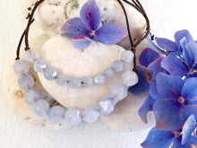 Load image into Gallery viewer, Baby Blue, Star Cut, Aquamarine Breathe 10 Breaths Bracelet for anxiety calming relaxing stress meditation perfect care gift for her just breathe