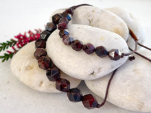 Load image into Gallery viewer, Garnet Semi Precious Stone Rich and Warm Breathe Bracelet for anxiety, calming, meditation and breathing practice ruby festive jewellery