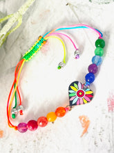 Load image into Gallery viewer, Rainbow Jade Heart 10 Breaths Bracelet, Mindfulness Jewellery