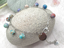 Load image into Gallery viewer, 10 Breaths Chain & Dangle Stone Bracelet, Mindfulness Jewellery for stress and anxi3ty