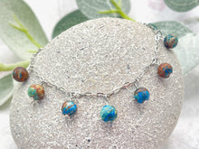 Load image into Gallery viewer, 10 Breaths Chain & Dangle Stone Bracelet, Mindfulness Jewellery for stress and anxi3ty