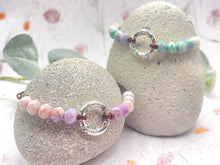 Load image into Gallery viewer, Breathe 10 Breaths Bracelet for Mindfulness, Anxiety and Stress Relief, plain or with Central silver tone circle.