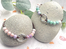 Load image into Gallery viewer, Breathe 10 Breaths Bracelet for Mindfulness, Anxiety and Stress Relief, plain or with Central silver tone circle.