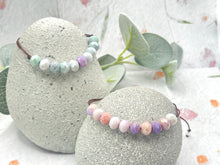 Load image into Gallery viewer, Breathe 10 Breaths Bracelet for Mindfulness, Anxiety and Stress Relief, plain or with Central silver tone circle.