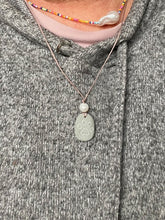 Load image into Gallery viewer, CUSTOMISE YOUR Hand Engraved Beach Pebble Necklace – Ethically Sourced Coastal Jewellery with Natural Beach Stones and Pearl for a Boho Summer Look (Copy)