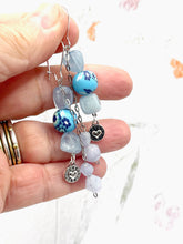 Load image into Gallery viewer, One-of-a-kind, Designer, Aquamarine Earrings to match Breathe Aquamarine Stone Bracelet