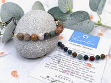 Load image into Gallery viewer, Ocean Jasper Bracelet Anxiety & Stress Gift Mindfulness Breathing Bracelet Calming Crystal Jewellery 10 Breaths Bracelet
