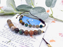 Load image into Gallery viewer, Ocean Jasper Bracelet Anxiety & Stress Gift Mindfulness Breathing Bracelet Calming Crystal Jewellery 10 Breaths Bracelet