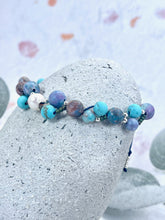 Load image into Gallery viewer, Turquoise Howlite, Sea-Foam Jasper with a Central Pearl Bracelet and Sterling Silver accents