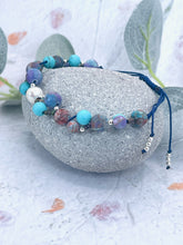 Load image into Gallery viewer, Turquoise Howlite, Sea-Foam Jasper with a Central Pearl Bracelet and Sterling Silver accents