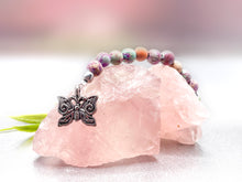 Load image into Gallery viewer, Breathe 10 Breaths Handbag Charm Dangle , key chains, breathe reminder little gift for good mindful health, meditation and relaxation. They are pretty too!!!