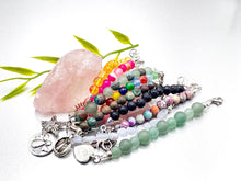 Load image into Gallery viewer, Breathe 10 Breaths Handbag Charm Dangle , key chains, breathe reminder little gift for good mindful health, meditation and relaxation. They are pretty too!!!