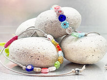 Load image into Gallery viewer, Beautiful Petite Millefiori or Murano Glass Beaded 10 Breaths Bracelet, Breathe Bracelet, Floral Beads from Italian origin, handmade jewellery