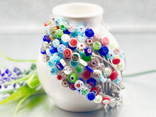 Load image into Gallery viewer, Beautiful Petite Millefiori or Murano Glass Beaded 10 Breaths Bracelet, Breathe Bracelet, Floral Beads from Italian origin, handmade jewellery