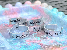 Load image into Gallery viewer, Aluminium Hand-stamped Rings, Breathe Rings