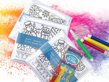 Load image into Gallery viewer, Thank You Colouring Cards for Kids - Christmas Gratitude Cards - Educational Stocking Stuffer or Filler with Optional Colour felt Markers