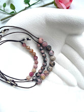 Load image into Gallery viewer, Rhodonite Semi Precious Stone Bracelets in THREE variants