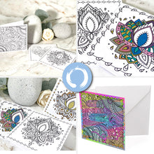 Load image into Gallery viewer, The Breathe PRINT YOUR OWN Blank Colouring In Cards for Peace, Calm and Relaxation, Colour in your own cards, Greeting cards, DIGITAL DOWNLOAD