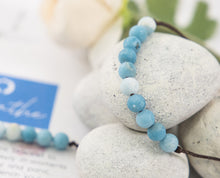 Load image into Gallery viewer, Larimar Stone Bracelet for, anxiety, calming, stress, 10 breaths bracelet for counting your breaths to calm