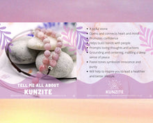 Load image into Gallery viewer, Kunzite Semi Precious Stone Bracelet - 10 little stones for breath counting, lightly faceted stone with cotton cord.