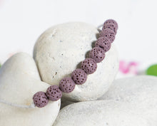 Load image into Gallery viewer, Lava Rock Diffuser Bracelets in Pink, Lilac or Rainbow Electro Plated