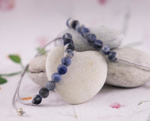 Load image into Gallery viewer, Sodalite Natural Semi Precious Stone Bracelet, anxiety Bracelet, Calming Bracelet, Meditation Bracelet