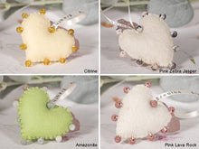 Load image into Gallery viewer, BREATHE PALM BUDDY © - Anxiety, Restful Sleep and breath counting during meditation, Felted Heart with Semi precious stones